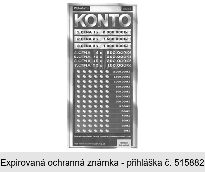 KONTO 1. CENA 1x 2.000.000Kč VictoriaTip