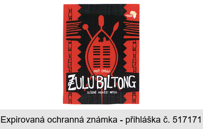 HOT CHILLI ZULU BILTONG SUŠENÉ HOVĚZÍ MASO JABULANI AFRIKA