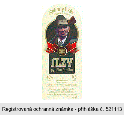SLZY pytláka Proška Bylinný likér z Křivoklátských lesů extra edice
