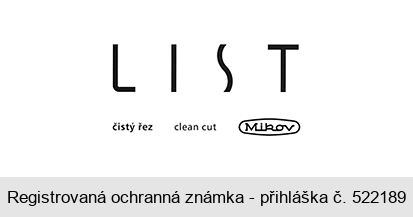 LIST čistý řez clean cut Mikov