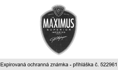 MAXIMUS SUPERIOR IMPORTED VODKA Ga Schybergson