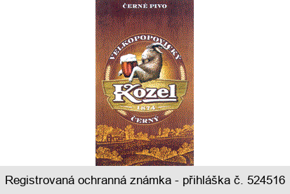 VELKOPOPOVICKÝ Kozel 1874 ČERNÝ ČERNÉ PIVO