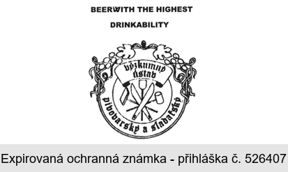 BEERWITH THE HIGHEST DRINKABILITY výzkumný ústav pivovarský a sladařský
