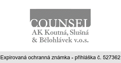 COUNSEL AK Koutná, Slušná & Bělohlávek v.o.s.