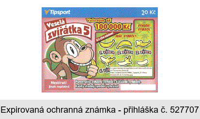 Veselá zvířátka 5 Tipsport 20 Kč