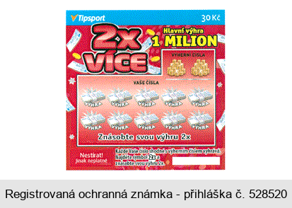 Tipsport 2x VÍCE Hlavní výhra 1 MILION