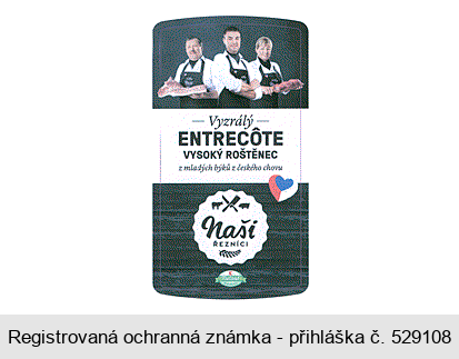 Vyzrálý ENTRECÔTE VYSOKÝ ROŠTĚNEC z mladých býků z českého chovu Naši ŘEZNÍCI K Purland