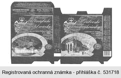 Königliche Dreiecke mit dem Schokoladegeschmack Royal Triangle´s with chocolate flavour Královské trojhránky s čokoládovou příchutí