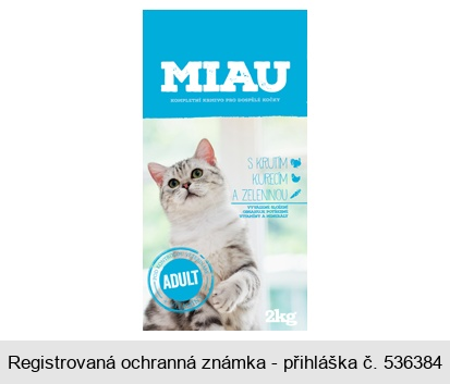 MIAU KOMPLETNÍ KRMIVO PRO DOSPĚLÉ KOČKY