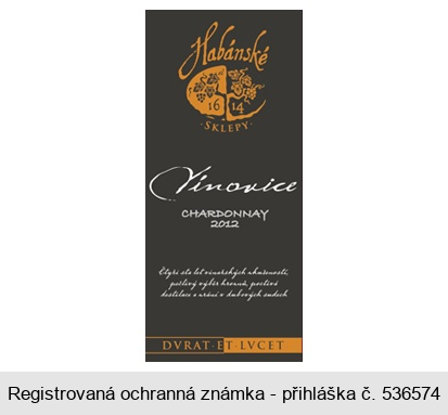 Habánské SKLEPY 1614 Vínovice CHARDONNAY 2012