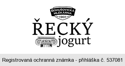 BOHUŠOVICKÁ MLÉKÁRNA 1901 ŘECKÝ jogurt