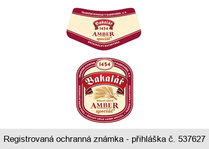 1454 Bakalář ŘEZANÝ LEŽÁK AMBER speciál