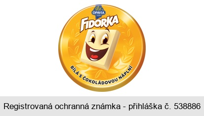 Fidorka bílá s čokoládovou náplní OPAVIA