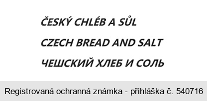 ČESKÝ CHLÉB A SŮL  CZECH BREAD AND SALT  ČEŠSKIJ CHLEB I SOL