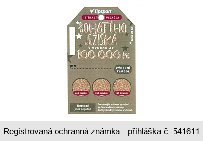 Tipsport STÍRACÍ VISAČKA BOHATÉHO JEŽÍŠKA S VÝHROU AŽ 100 000 Kč