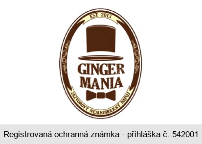 GINGER MANIA ZÁZVOROVÝ NEALKOHOLICKÝ NÁPOJ EST 2013