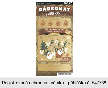 DÁRKOMAT PLAY GAMES VÝHERNÍ LOSY VESELÉ VÁNOCE