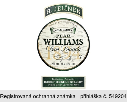 PEAR WILLIAMS Pear Brandy R. JELÍNEK