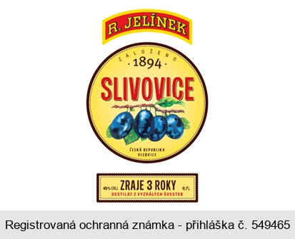 R. JELÍNEK SLIVOVICE ZALOŽENO 1894