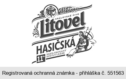 ZALOŽENO L.P. 1893 Litovel KRÁLOVSKÉ PIVO HASIČSKÁ 11% NEFILTROVANÝ SVĚTLÝ LEŽÁK