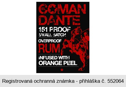 EL COMAN DANTE 151 PROOF SMALL BATCH OVERPROOF RUM INFUSED WITH ORANGE PEEL