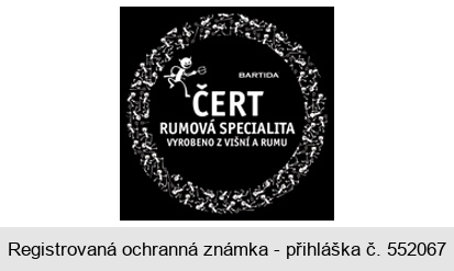 BARTIDA ČERT RUMOVÁ SPECIALITA VYROBENO Z VIŠNÍ A RUMU