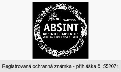BARTIDA ABSINT ABSINTH - ABSINTHE VYROBENÝ Z PELYŇKU, ANÝZU A FENYKLU