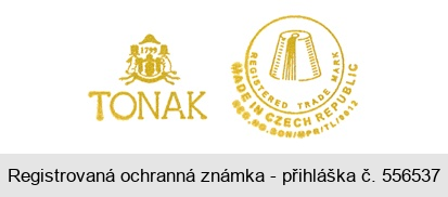 TONAK 1799 REGISTERED TRADE MARK MADE IN CZECH REPUBLIC