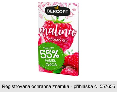 BERCOFF malina OVOCNÝ ČAJ