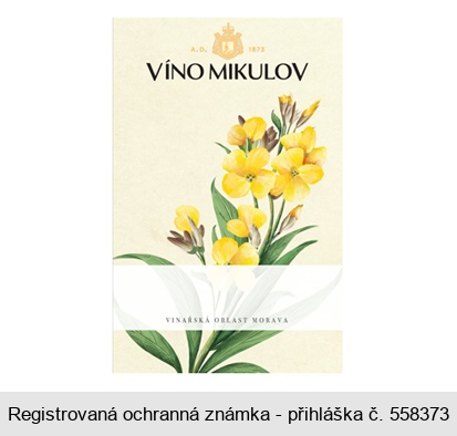 VÍNO MIKULOV VINAŘSKÁ OBLAST MORAVA A.D. 1873