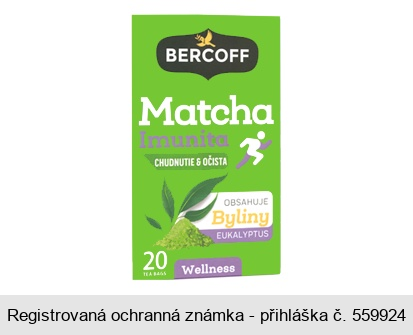 BERCOFF Matcha Imunita CHUDNUTIE & OČISTA OBSAHUJE Byliny EUKALYPTUS 20 TEA BAGS Wellness
