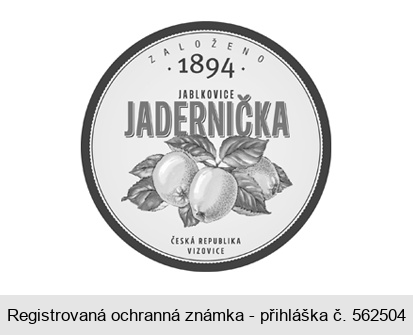 JABLKOVICE JADERNIČKA ZALOŽENO 1894 ČESKÁ REPUBLIKA VIZOVICE