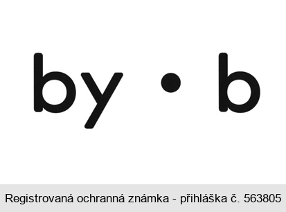 by . b