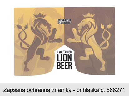 TWO-TAILED LION BEER BREWERED IN CZECH REPUBLIC