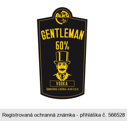 ALKO GENTLEMAN 60%  VODKA ŠUMPERSKÁ LIKÉRKA-ALKO S.R.O.