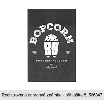 BOPCORN SINCE 2019 GOURMET POPCORN salty & sweet