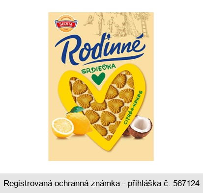 SEDITA Rodinné SRDIEČKA CITRÓN - KOKOS PEČIVÁRNE SEREĎ 1953