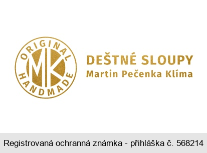 ORIGINAL HANDMADE MK DEŠTNÉ SLOUPY Martin Pečenka Klíma