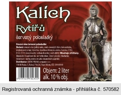 Kalich Rytířů červený polosladký