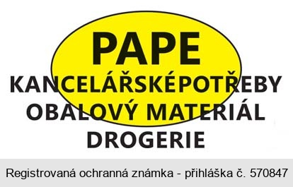 PAPE KANCELÁŘSKÉ POTŘEBY OBALOVÝ MATERIÁL DROGERIE