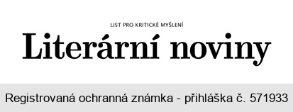 LIST PRO KRITICKÉ MYŠLENÍ Literární noviny