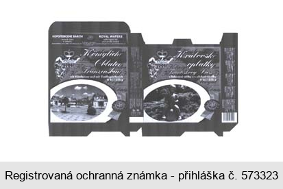 Královské oplatky Františkovy Lázně s lískovými oříšky a s příchutí vanilky Königliche Oblaten Franzensbad