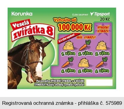 Korunka Veselá zvířátka 8 kůň Tipsport