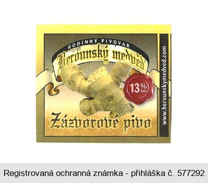 RODINNÝ PIVOVAR Berounský medvěd Zázvorové pivo