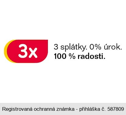 3x 3 splátky. 0% úrok. 100% radosti.