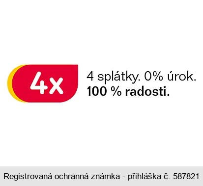 4x 4 splátky. 0% úrok. 100% radosti.