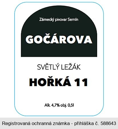 Zámecký pivovar Semín GOČÁROVA SVĚTLÝ LEŽÁK HOŘKÁ 11