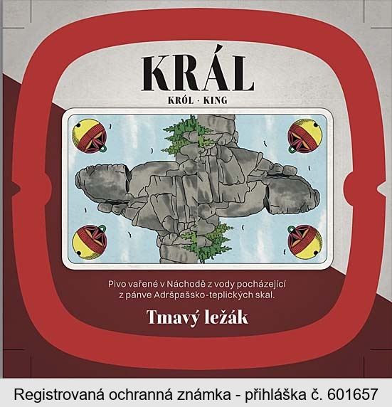 KRÁL KRÓL KING Pivo vařené v Náchodě z vody pocházející z pánve Adršpašsko-teplických skal. Tmavý ležák