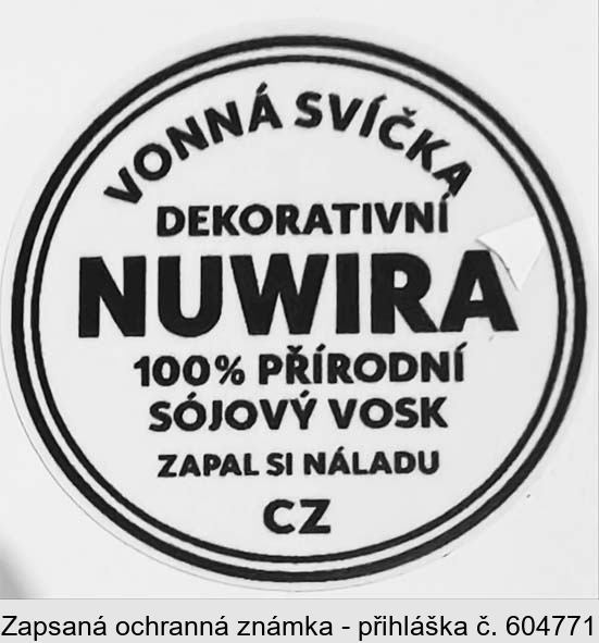 VONNÁ SVÍČKA DEKORATIVNÍ NUWIRA 100% PŘÍRODNÍ SÓJOVÝ VOSK ZAPAL SI NÁLADU CZ