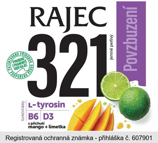 RAJEC 321 Povzbuzení s příchutí mango + limetka